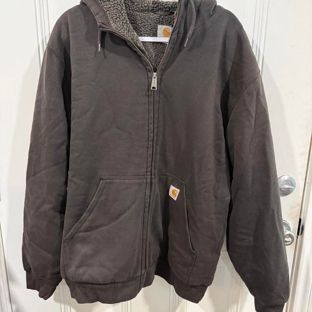 Carhartt Men's Brown and Grey Hoodie